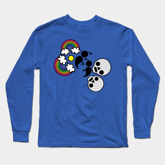 Rainbows and Skulls Semicolon Butterflies Long Sleeve T-Shirt by birdiestreasuretrove